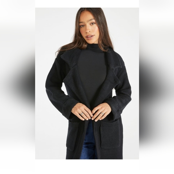 Justfab Long knit cardigan with belt and pockets - Picture 6 of 11